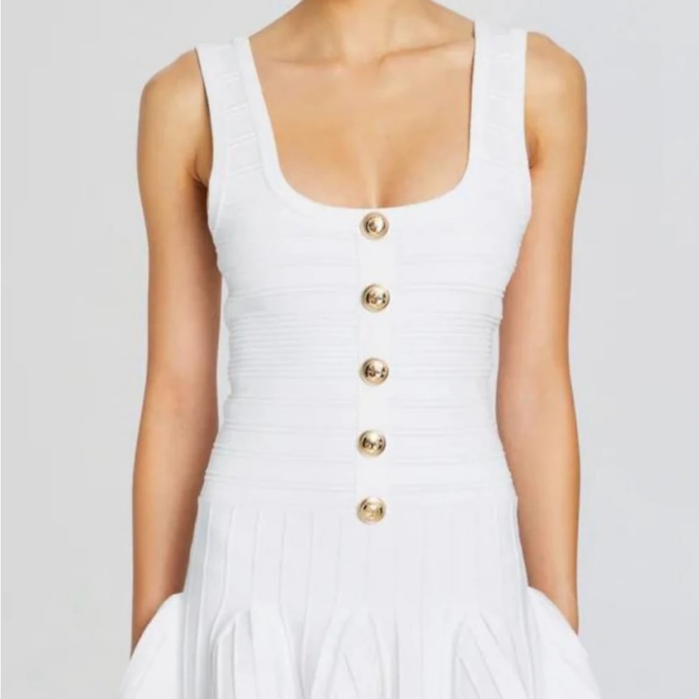 Elegant White Button-Front Dress